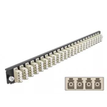 Splicebox frontplaat DeLOCK 19 inch 24 poort LC quad beige