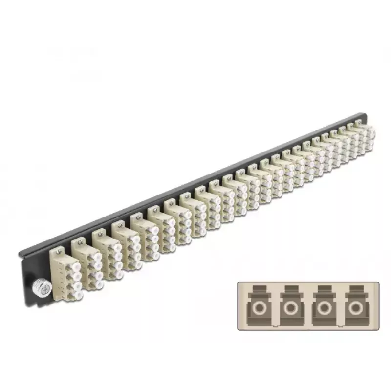 Splicebox frontplaat DeLOCK 19 inch 24 poort LC quad beige