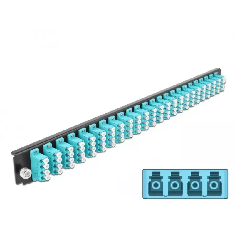 Splicebox frontplaat DeLOCK 19 inch 24 poort LC quad aqua