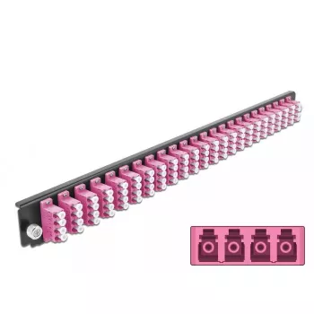 Splicebox frontplaat DeLOCK 19 inch 24 poort LC quad violet