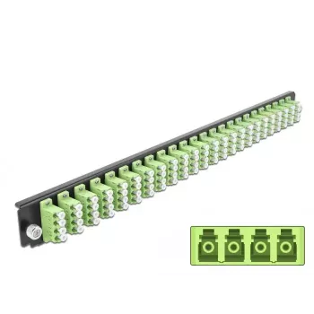 Splicebox frontplaat DeLOCK 19 inch 24 poort LC quad limoengroen