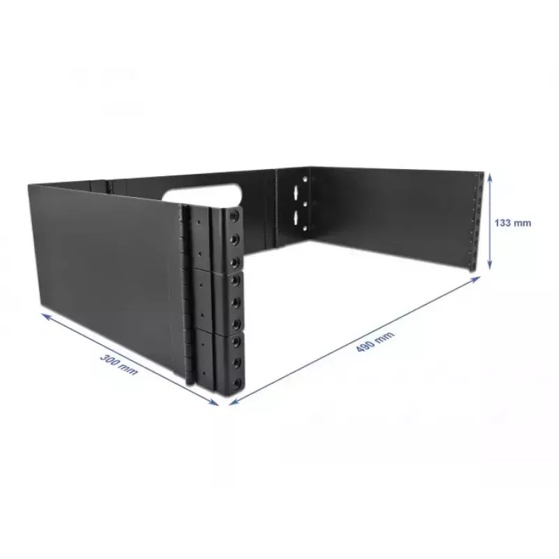 Rackbasis DeLOCK 19 inch wandmontage rack 3U opklapbaar zwart