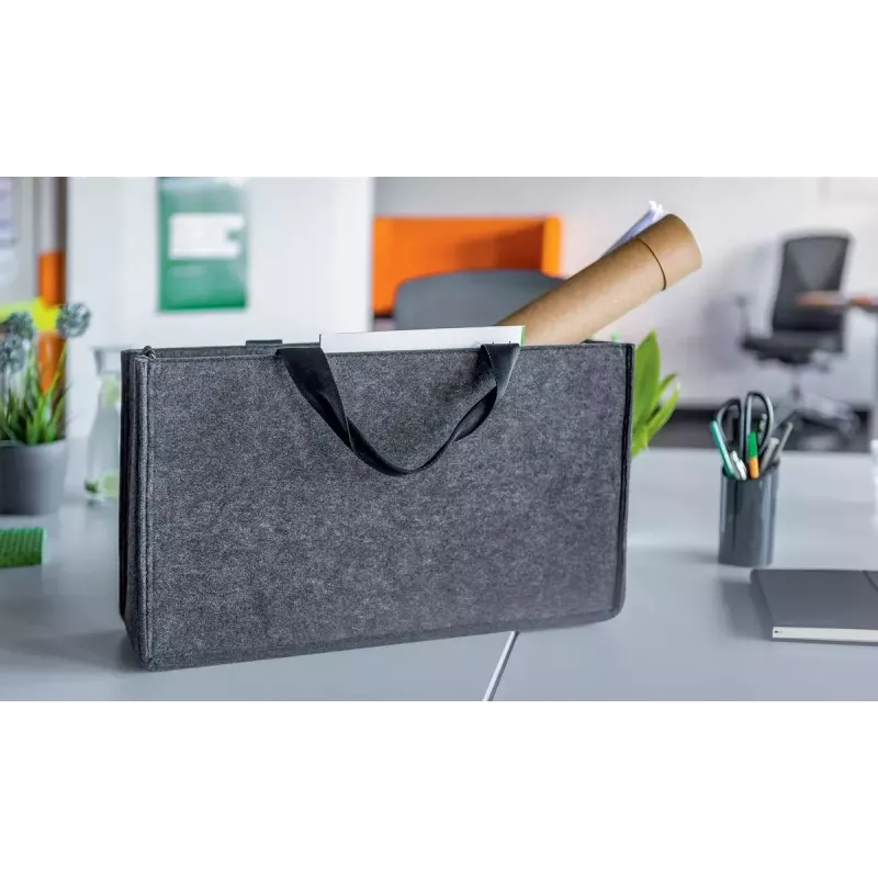 Schoudertas Sigel BA411 vilt grijs unisex groot