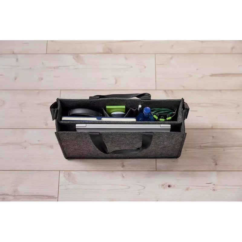 Schoudertas Sigel BA411 vilt grijs unisex groot