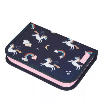 Herlitz Dreamy Unicorn Gevulde etui, 19-delig, marineblauw