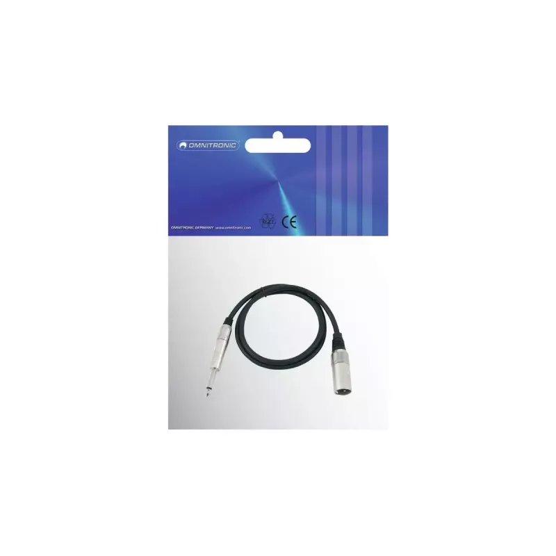 Audiokabel Omnitronic 3022519A 0,9 m XLR 6,35 mm zwart