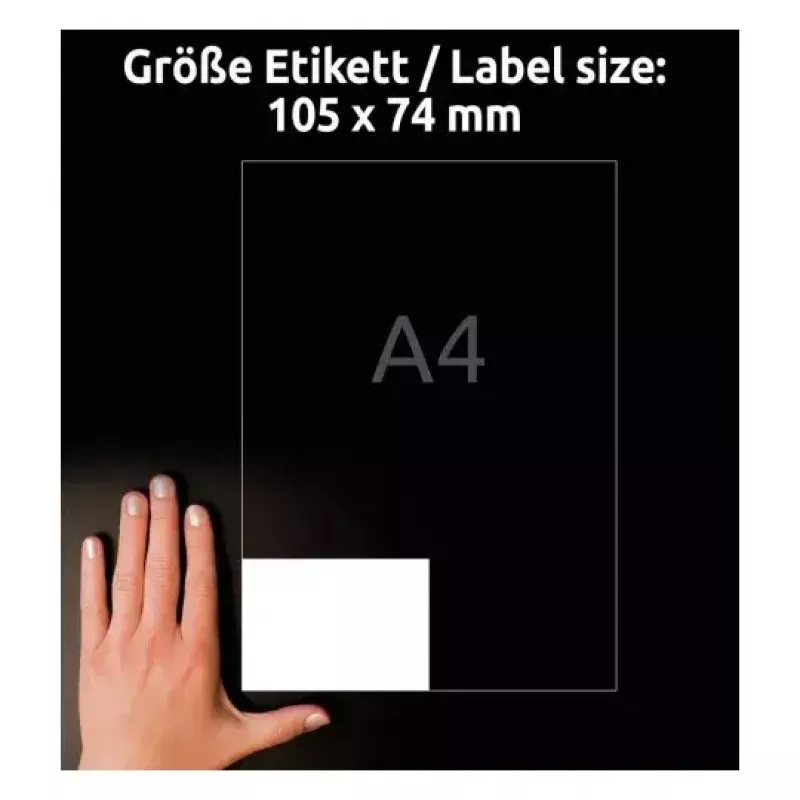 Zelfklevend printeretiket Avery LR3427-10 wit A4 80 etiketten