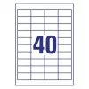 Zelfklevend printeretiket Avery LR3657-10 wit 2,54x4,85 cm 400 stuks