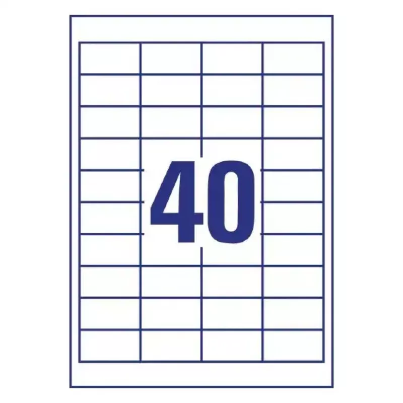Zelfklevend printeretiket Avery LR3657-10 wit 2,54x4,85 cm 400 stuks