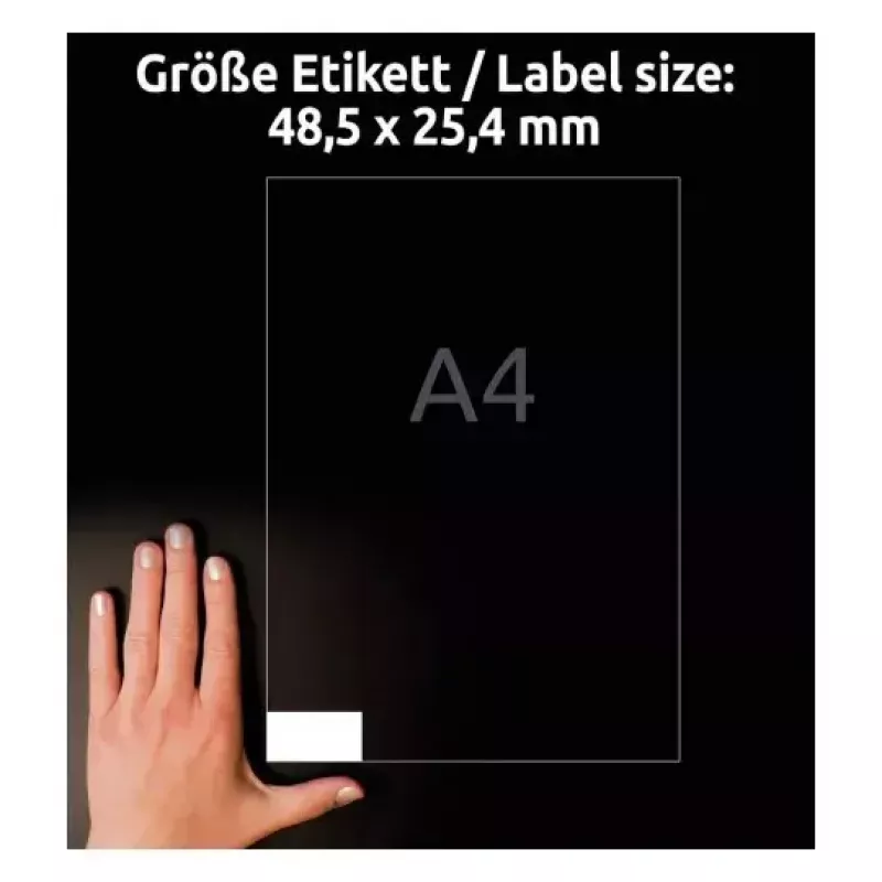 Zelfklevend printeretiket Avery LR3657-10 wit 2,54x4,85 cm 400 stuks