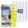 Zelfklevend printeretiket Avery LR3657-10 wit 2,54x4,85 cm 400 stuks