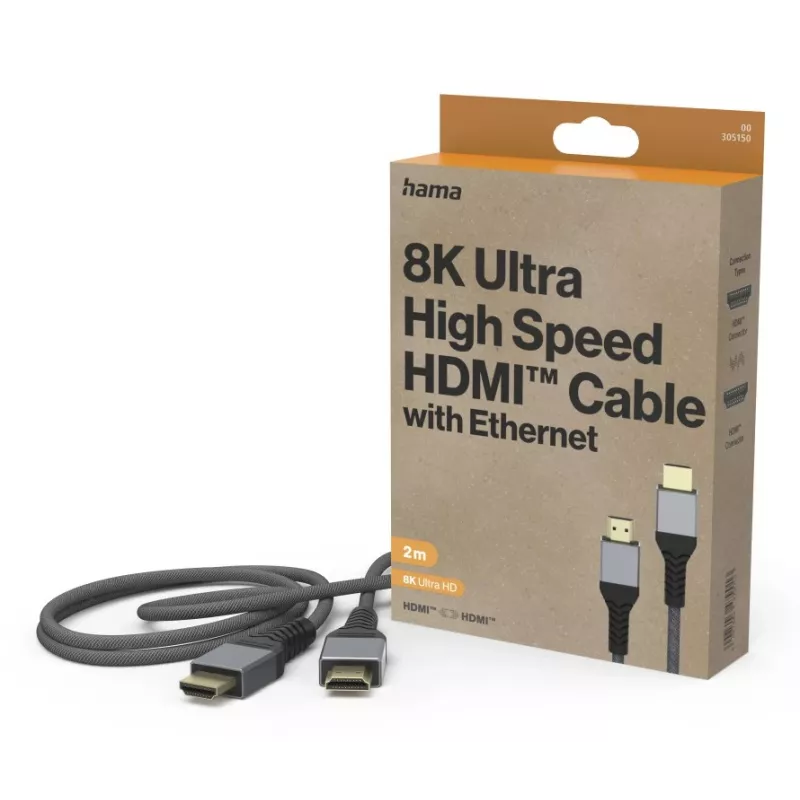 Hama 00305150 HDMI-kabel 2 m HDMI type A (standaard) zwart, grijs