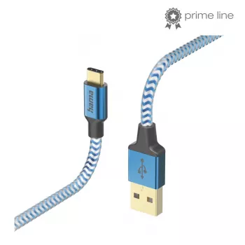 Hama Reflective USB-kabel USB 2.0 1,5 m USB A USB C blauw