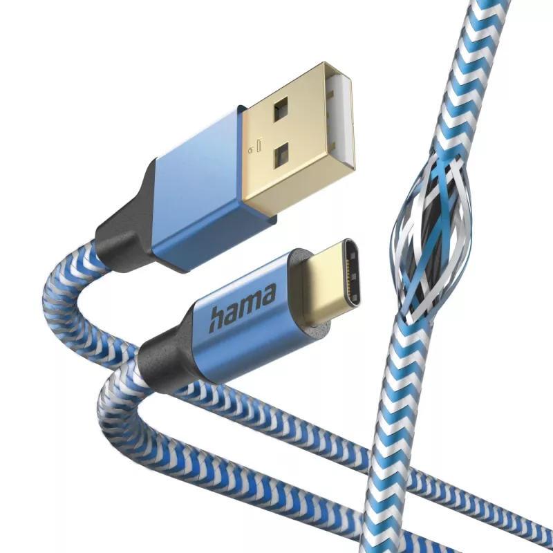 Hama Reflective USB-kabel USB 2.0 1,5 m USB A USB C blauw