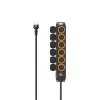 Hama 00223065 verlengsnoer 2 m 6 AC-stopcontact(en) outdoor zwart