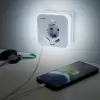 Hama 00223498 LED-nachtlampje met stopcontact, 2 USB-uitgangen, bewegings- en lichtsensor