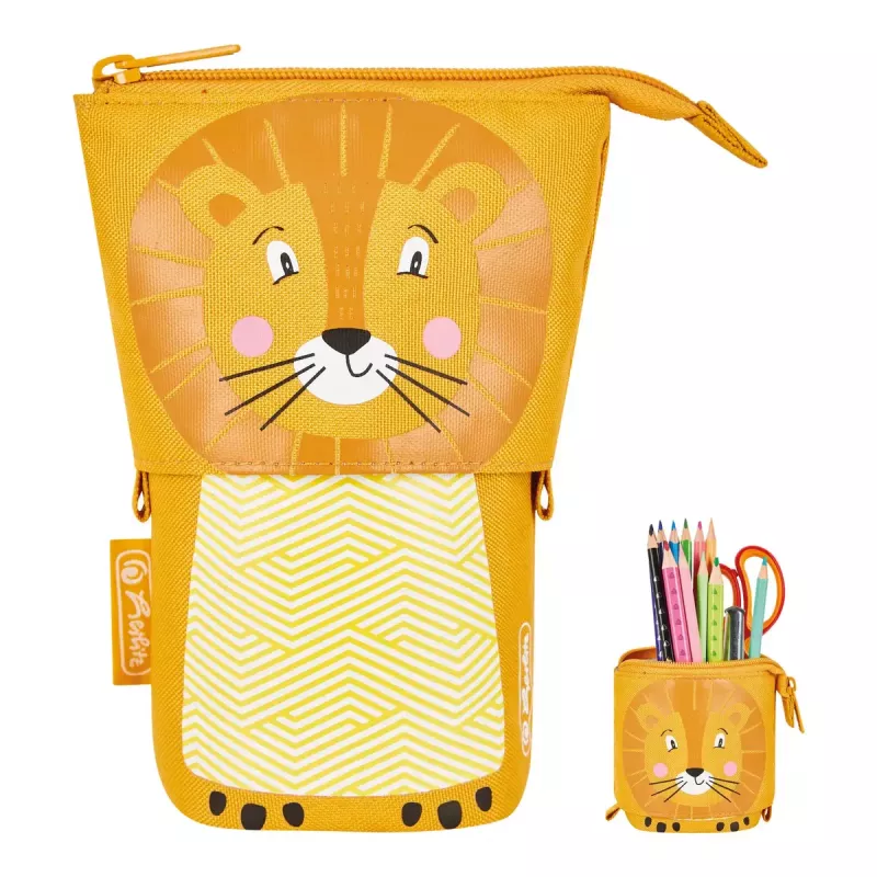 Herlitz 300001508 Lion zacht etui, polyester, oranje/geel