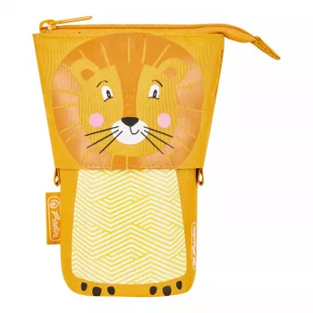 Zachte pennenzak Herlitz Lion 140 mm x 75 mm x 185 mm polyester oranje geel