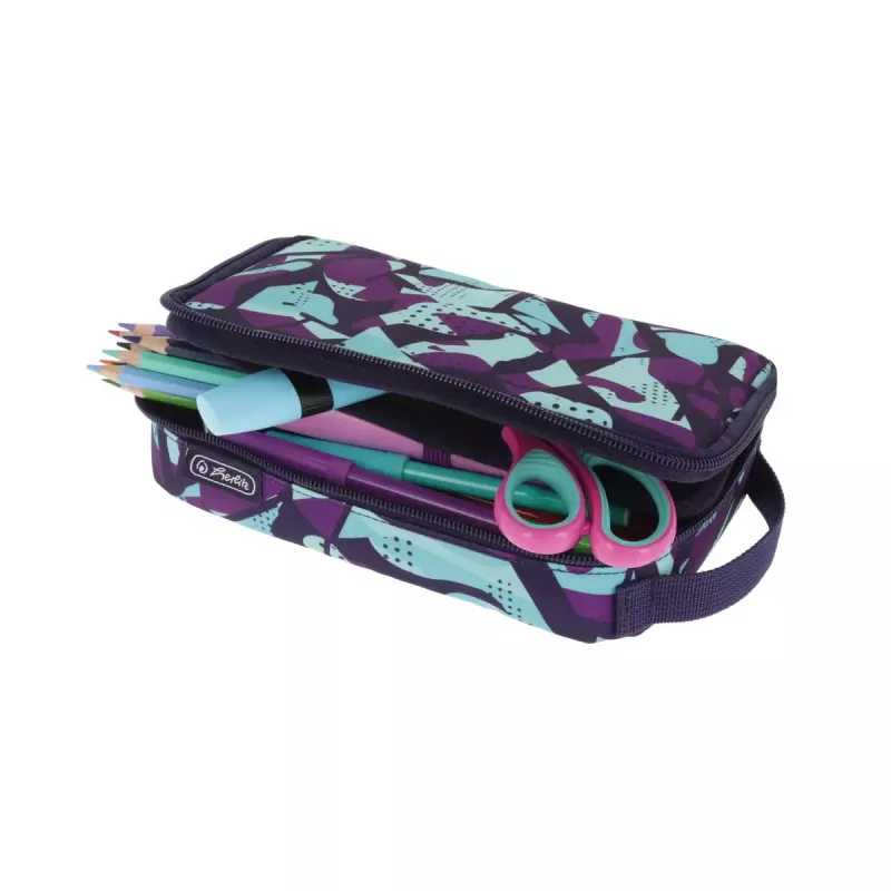 Pennenzak Herlitz 2 Go CamoPurple polyester blauw paars 210x130x60mm