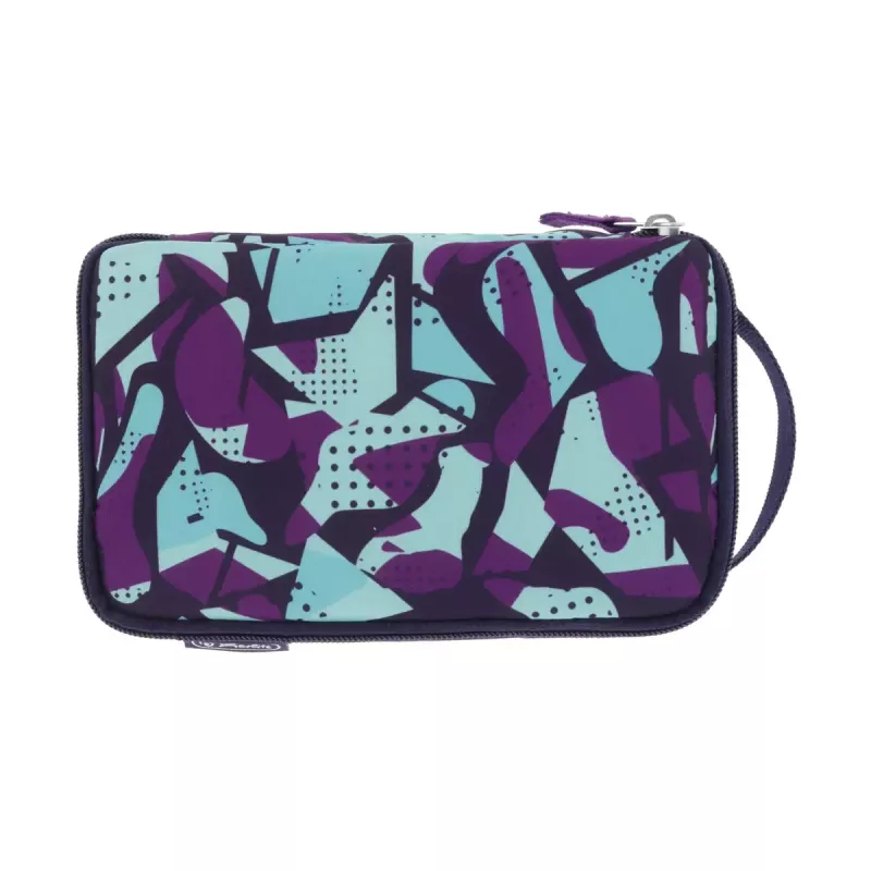 Pennenzak Herlitz 2 Go CamoPurple polyester blauw paars 210x130x60mm
