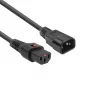 ACT stroomkabel C13 IEC Lock - C14 zwart 2 m, PC1021, 5-pack