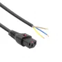 ACT stroomkabel C13 IEC Lock - open uiteinde zwart 2 m, PC1025, 5-pack
