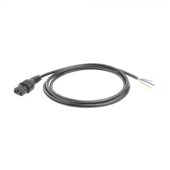 ACT stroomkabel C13 IEC Lock - open uiteinde zwart 2 m, PC1025, 5-pack