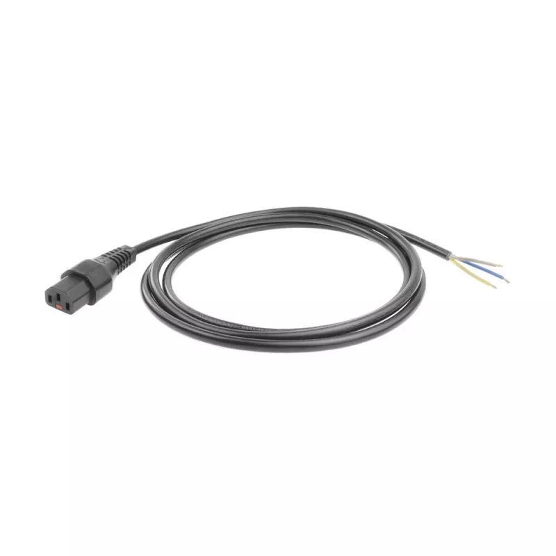 ACT stroomkabel C13 IEC Lock - open uiteinde zwart 2 m, PC1025, 5-pack