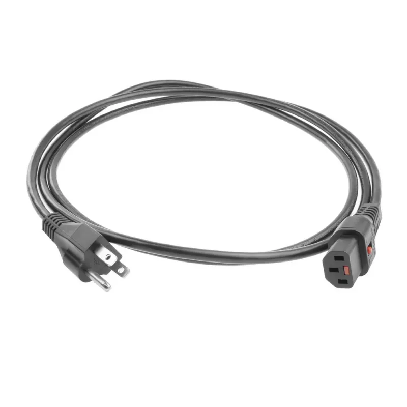 ACT Powercord USA stekker - C13 IEC Lock zwart 2 m, PC1063, 5-pack