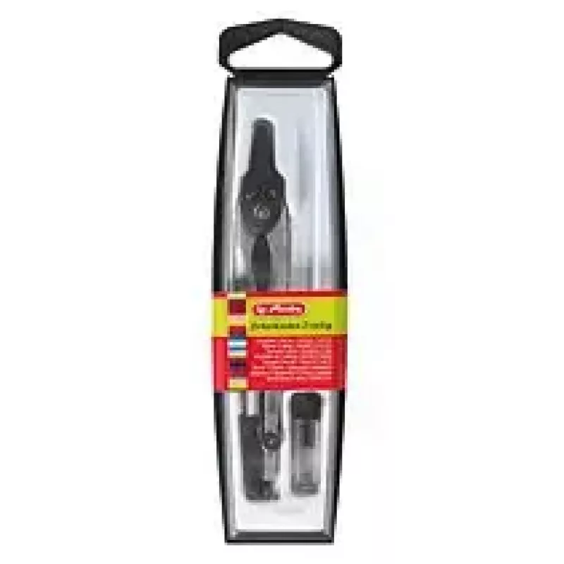 Herlitz 8710006 Passerset in etui, 2-delig, 110 mm, zwart