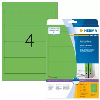 Aktenetiketten HERMA A4 192x61 mm groen papier mat ondoorzichtig 80 stuks