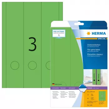 Aktenetiketten HERMA A4 61x297 mm groen papier mat ondoorzichtig 60 stuks