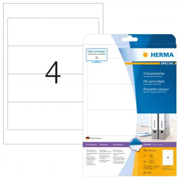 Aktenetiketten HERMA A4 192x59 mm wit papier mat ondoorzichtig 100 stuks
