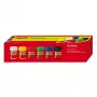 Op waterbasis verf Herlitz 8643025 zwart blauw groen rood wit geel 25 ml glas 6 stuks