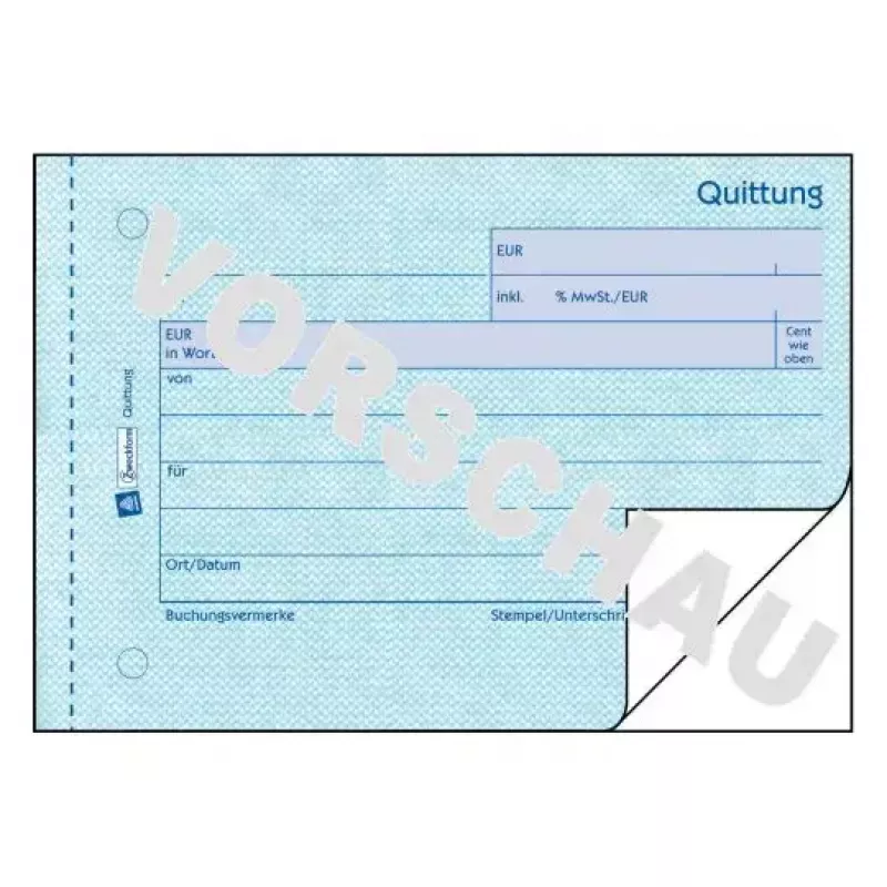 Avery Zweckform 321 Kwitantieboek (Quittung), A6 liggend, 2 x 50 vel