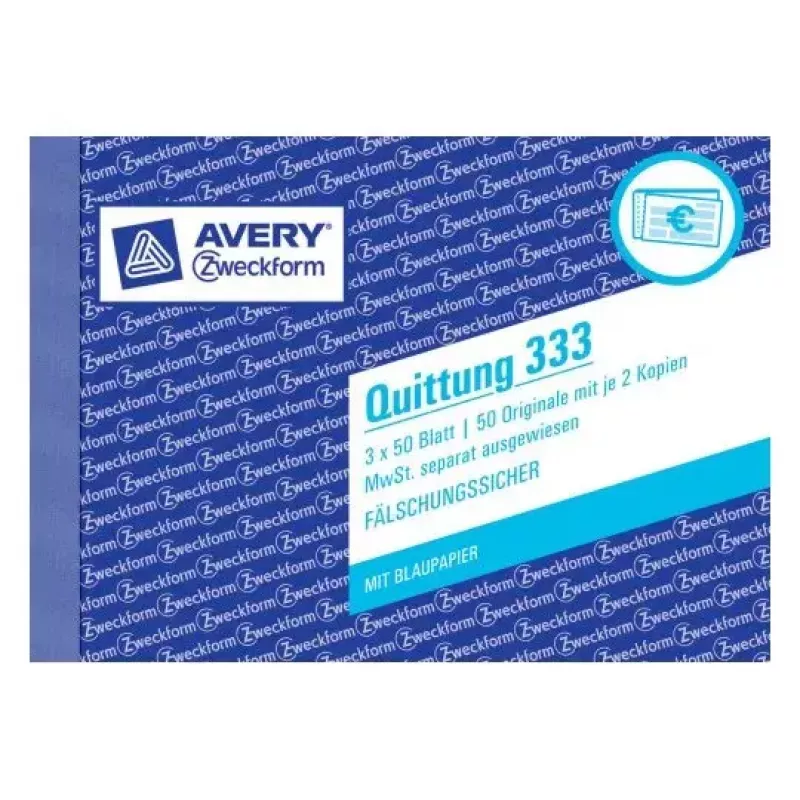 Avery Zweckform 333 Kwitantieboek (Quittung), btw afzonderlijk vermeld