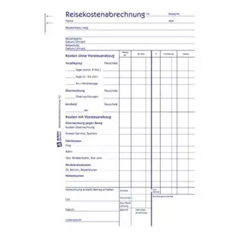 Avery Zweckform 743 Reiskostenformulierenboek, A5, 50 vel