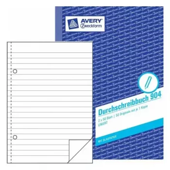 Schrift A5 Avery 904 50 blad blauw wit