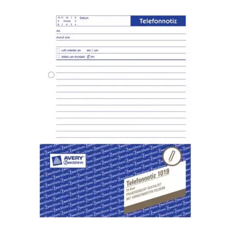 Avery Zweckform 1019 Telefoonnotitieboek, A5, 50 vel