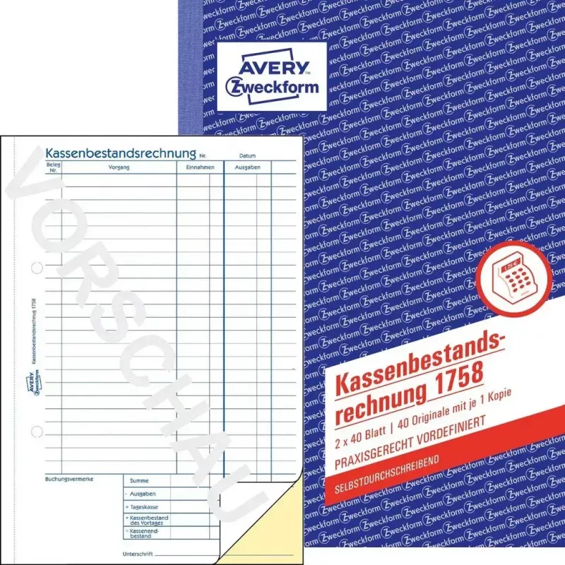 Boekhoudformulierboek A5 Avery 1758