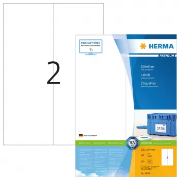 Etiketten HERMA Premium A4 105x297 mm wit papier mat 200 stuks