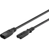 Wentronic IEC-60320-C8 naar IEC-60320-C7 2m C8 koppeling naar C7 koppeling zwart (97201)