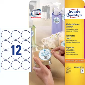 Zelfklevend etiket rond AVERY L7104REV-25