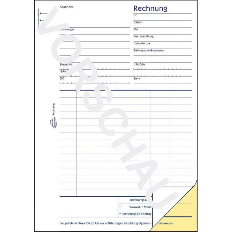 Boekhoudformulierboek AVERY 1730-5 A5 40 pagina's