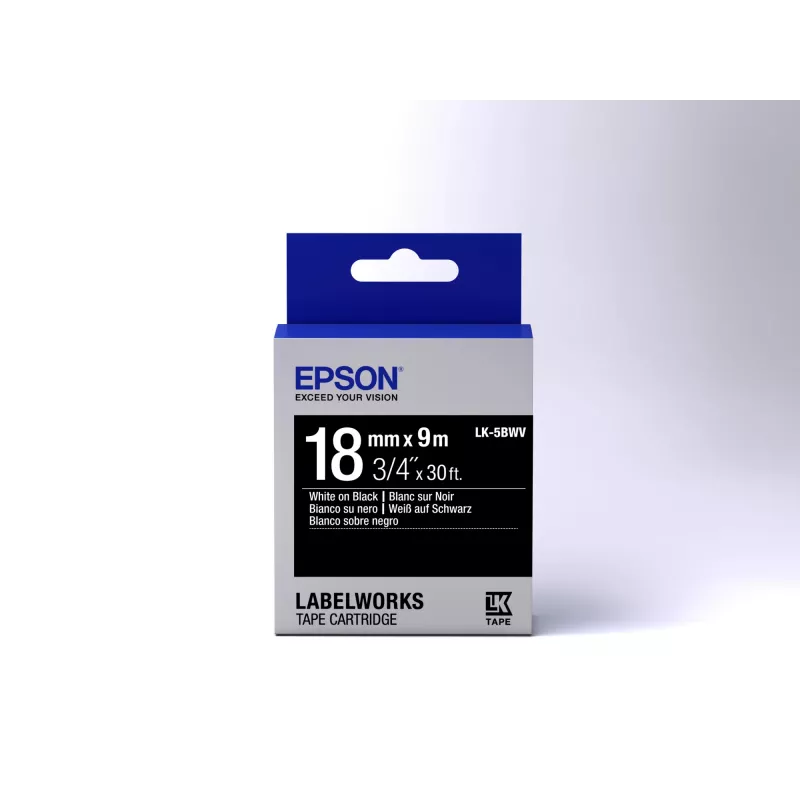 Epson labelcartridge Vivid LK-5BWV wit/zwart 18 mm (9 m)