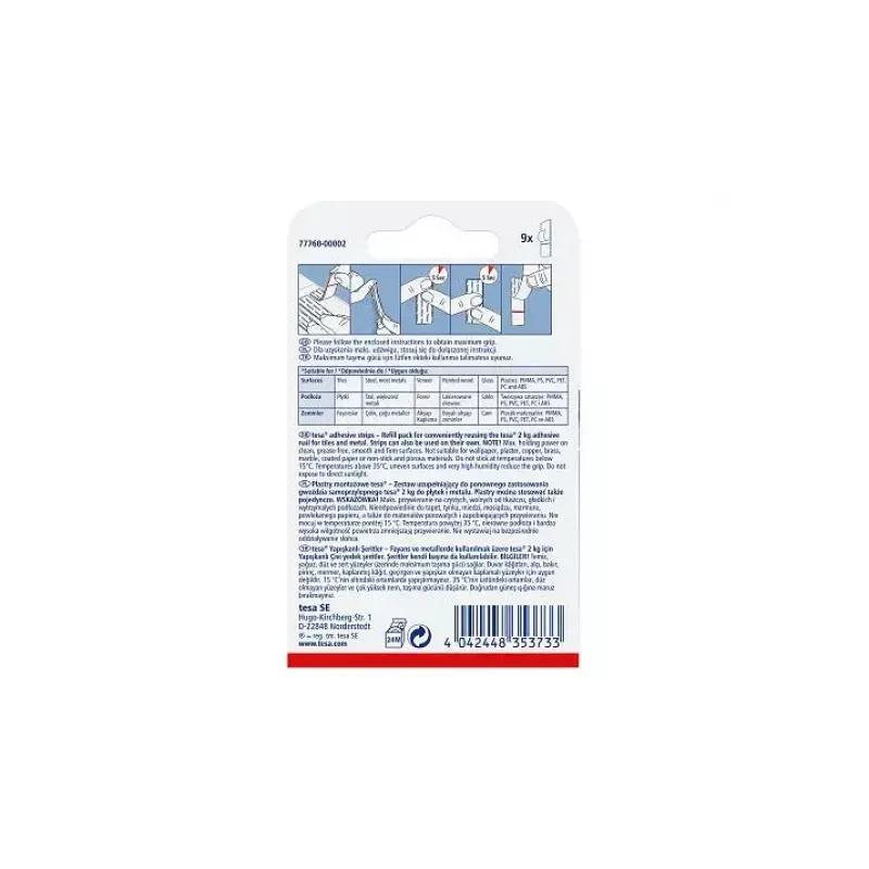 Universele haak TESA 77760 indoor wit 9 stuks