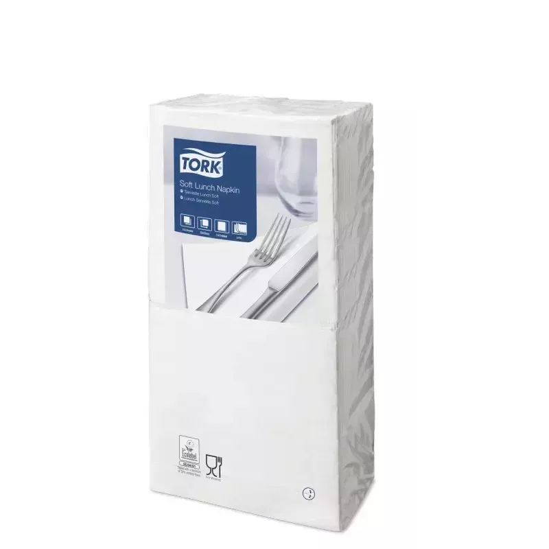 Papieren servetten Tork 477414 wit 150 stuks