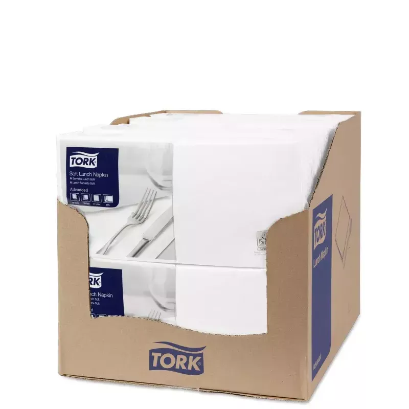 Papieren servetten Tork 477414 wit 150 stuks