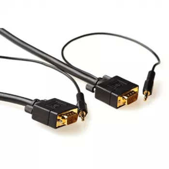 ACT 10 meter high-performance VGA + audiokabel, stekker-stekker