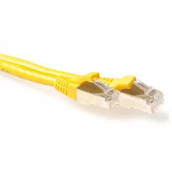 ACT Geel 15 meter LSZH SFTP CAT6A patchkabel rastnasenfrei met RJ45-stekkers